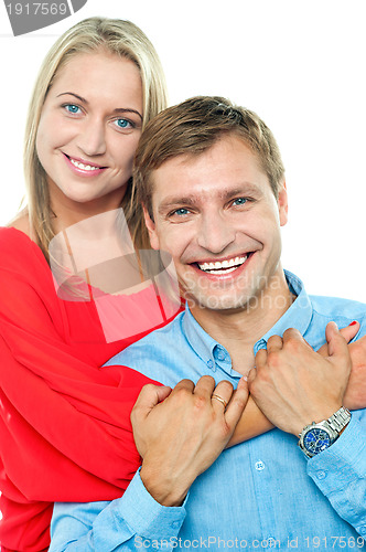 Image of Beautiful young happy smiling couple