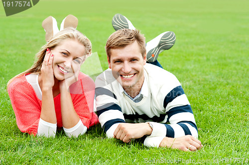 Image of Couple outdoors enjoying a summery day