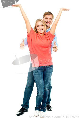 Image of Playful couple goofing around