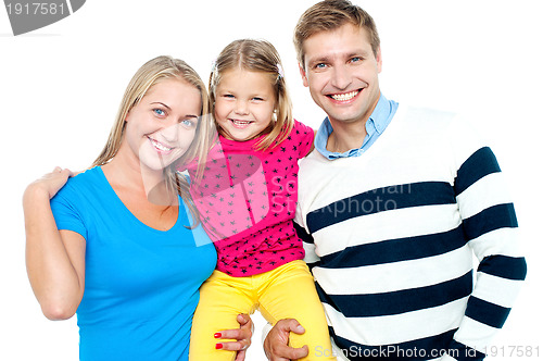 Image of Family portrait on a white background