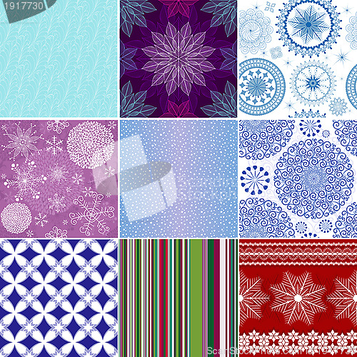 Image of Set seamless christmas patterns