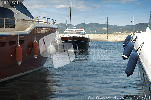 Image of Anchored yachts in St. Tropez 