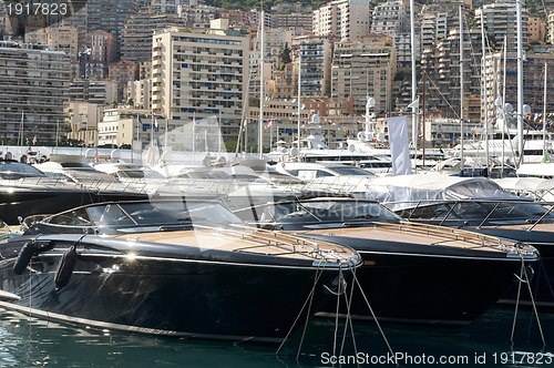 Image of Yachts moored in Monaco