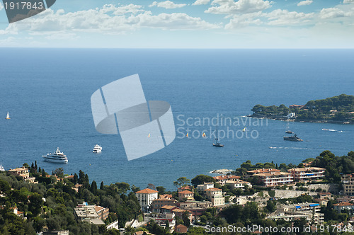 Image of View of Monaco and many yachts in the bay