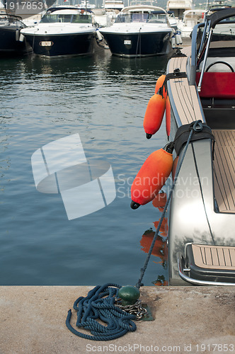 Image of Anchored yachts in St. Tropez 