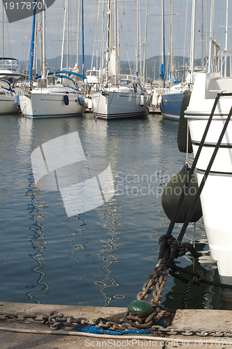 Image of Anchored yachts in St. Tropez 