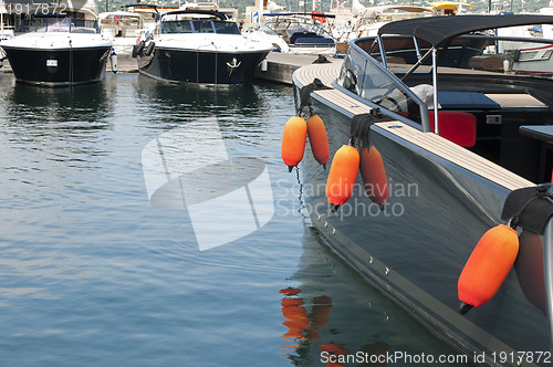 Image of Anchored yachts in St. Tropez 