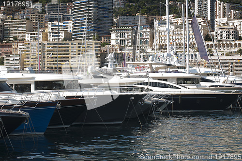 Image of Yachts moored in Monaco