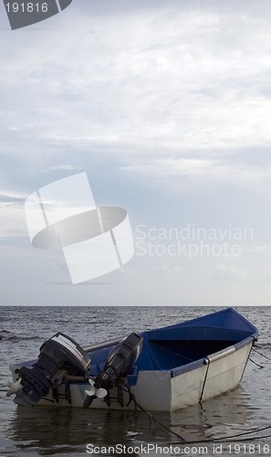 Image of boat in caribbean sea