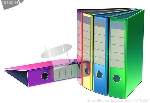 Image of colored folders stores important documents