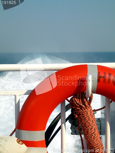 Image of boat deck with life saver