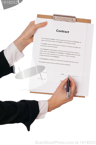 Image of Signing of a contract