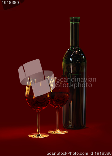 Image of red wine in glasses