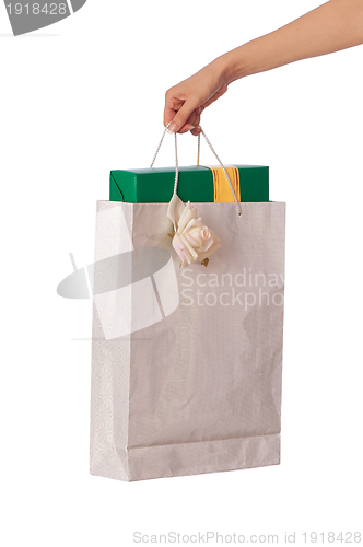 Image of Paper bag with a box