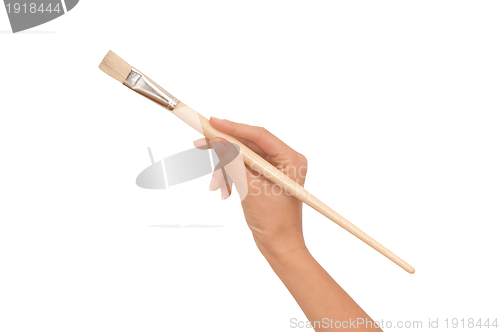 Image of paints a picture with a brush
