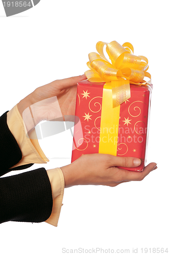 Image of gift with yellow bow