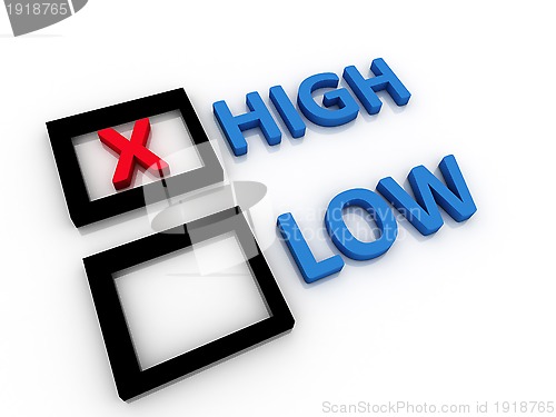 Image of High and Low letters - 3d concept illustration 