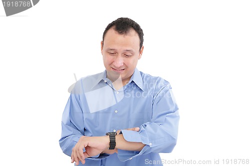 Image of Businessman with swatch, isolated on white