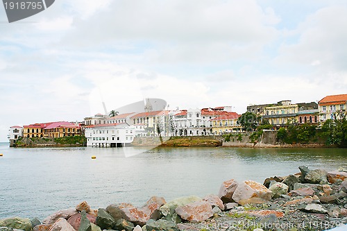 Image of Panama city Casco viejo old colonial houses 