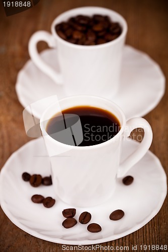 Image of two cups full of coffee