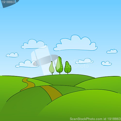 Image of Green Countryside and Trees