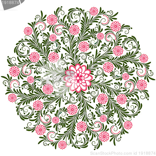 Image of Vintage floral round pattern