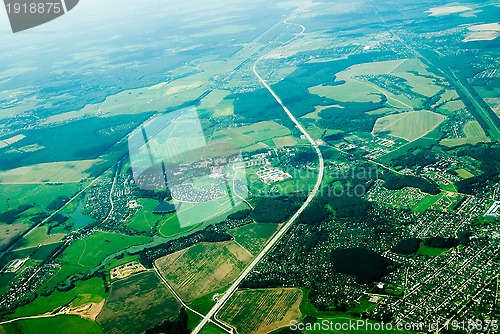 Image of aerial view of houses and...