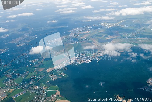 Image of aerial view of town