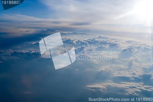 Image of white clouds in blue sky.