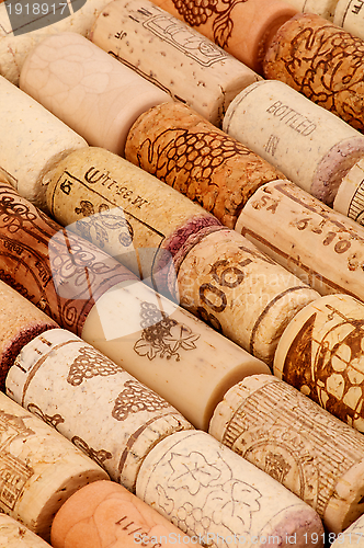 Image of Background of Old Wine Corks