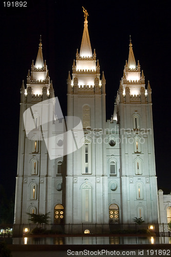 Image of Mormon Temple at night