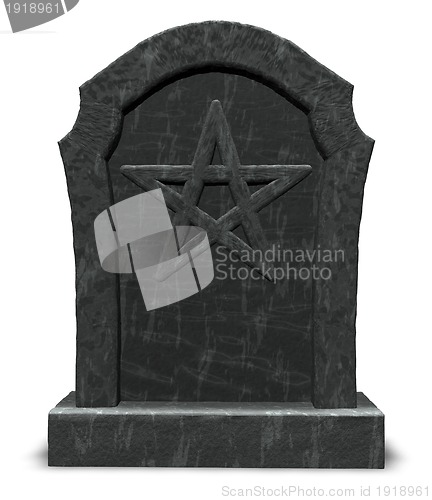 Image of pentacle on gravestone