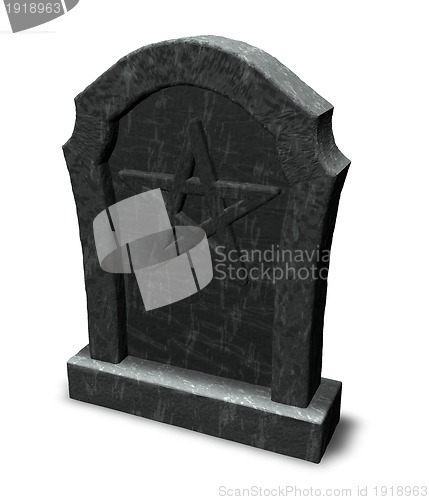 Image of pentacle on gravestone