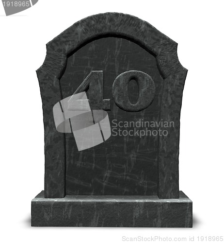 Image of number forty on gravestone