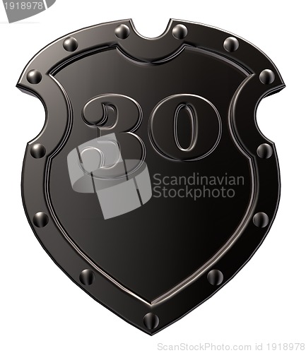 Image of number on metal shield