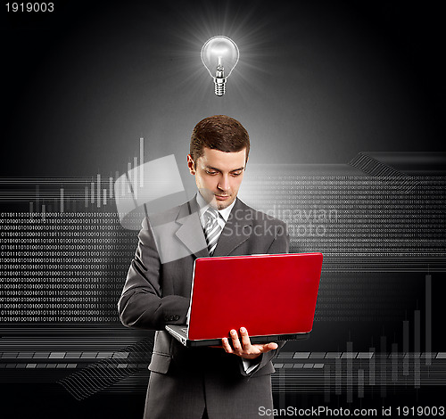Image of Business Man With Laptop