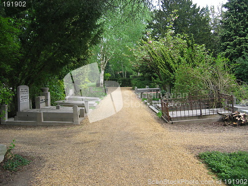 Image of path in graveyard