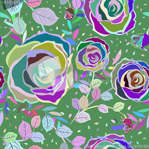 Image of Seamless multicolor floral pattern