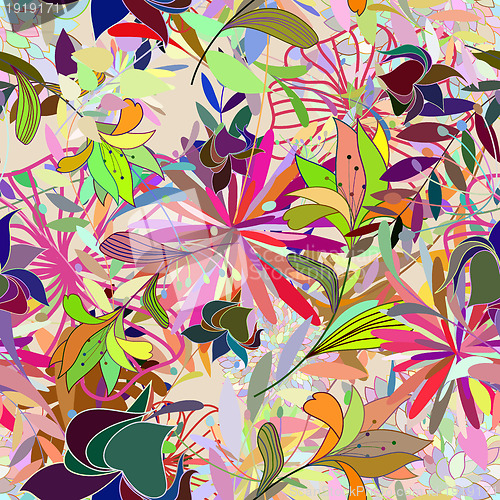 Image of Seamless multicolor floral pattern