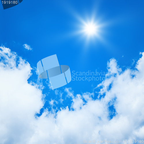 Image of blue sky sun