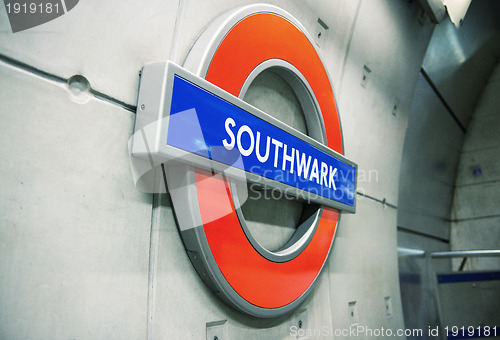 Image of LONDON - SEP 27: Underground Southwark tube station in London on