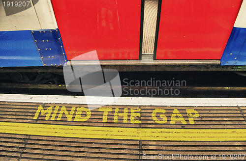 Image of Mind the gap, warning in the London underground