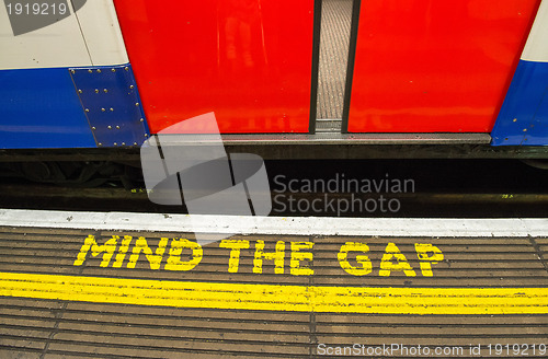 Image of Mind the gap, warning in the London underground