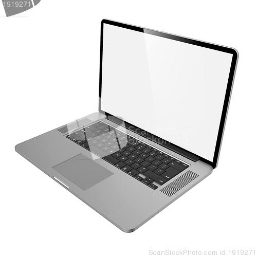 Image of Laptop Isolated on White Background.