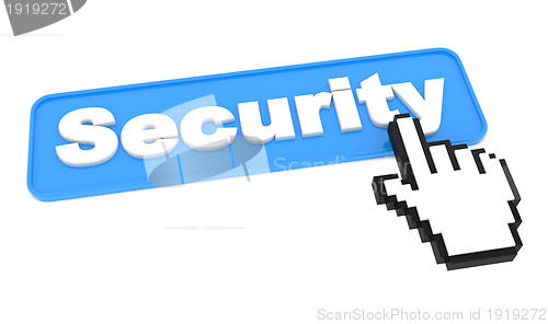 Image of Security Button with Cursor on White.