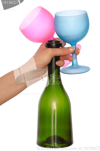 Image of colored wine glasses for cocktails