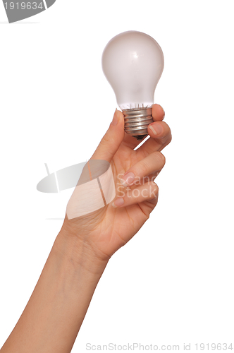 Image of lamp in the woman's hand