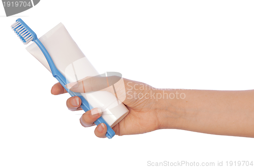 Image of Toothpaste and toothbrush