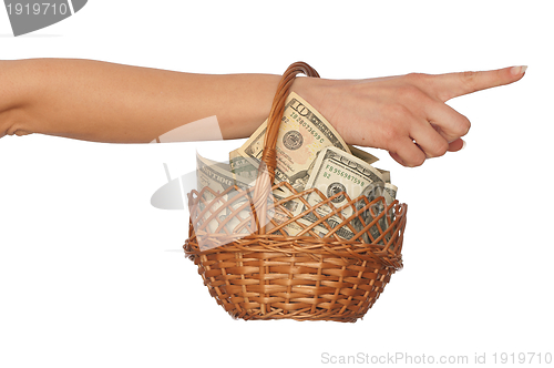 Image of basket with money