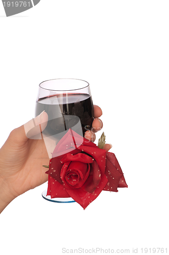 Image of glass with red wine